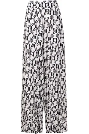 AMIR SLAMA Palazzohose mit Wellen-Print