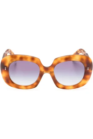 CUTLER & GROSS Eckige Sonnenbrille in Schildpattoptik