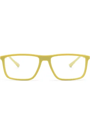 Emporio Armani Eckige Brille mit Logo-Schild