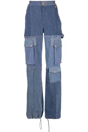 Marine Serre Jeans mit hohem Bund