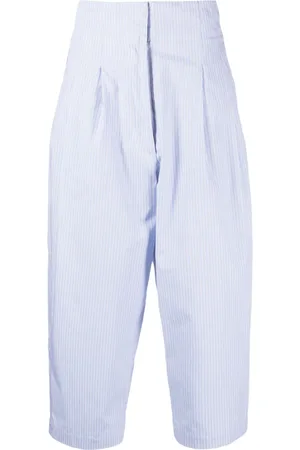 JEJIA Gestreifte Cropped-Hose