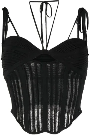 ANDREADAMO Geripptes Korsett-Top