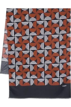 BARBA Ausgefranster Schal mit Print