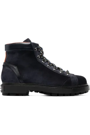santoni Schnürstiefel aus Wildleder
