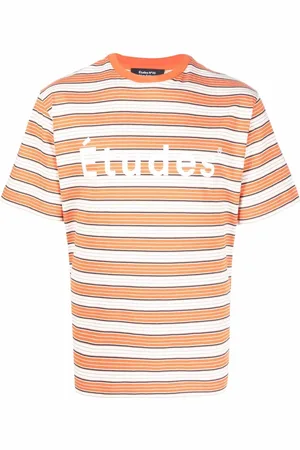 Etudes Gestreiftes T-Shirt mit Logo
