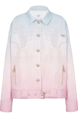 Balmain X Evian Jeansjacke mit Farbverlauf