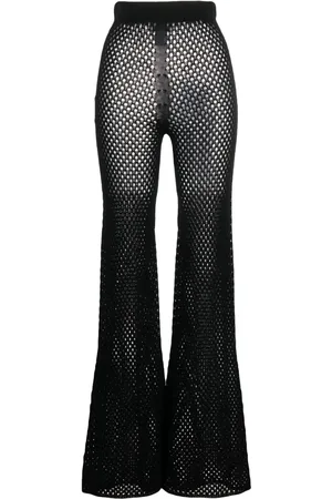 LANEUS Semi-transparente Strickhose