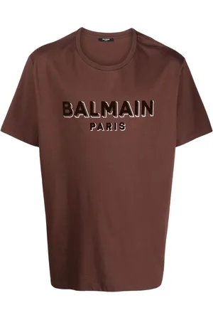 Balmain T-Shirt mit geflocktem Logo