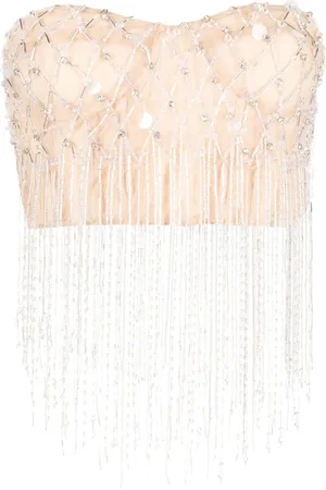 Des Phemmes Cropped-Top mit Kristallen
