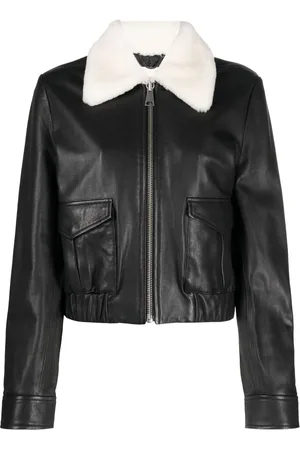 Dorothee Schumacher Lederjacke mit Shearling-Kragen
