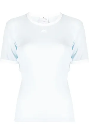 Courrèges T-Shirt mit Logo-Stickerei