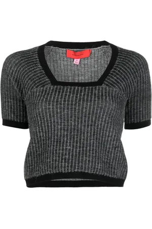 ECKHAUS LATTA Geripptes Cropped-Oberteil