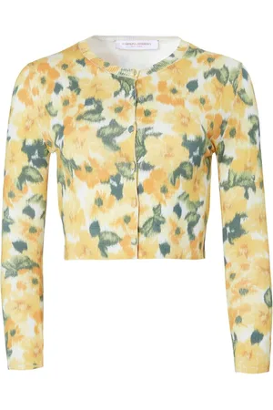 Carolina Herrera Fein gestrickter Cardigan mit Blumen