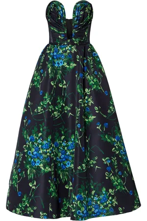 Carolina Herrera Drapiertes Kleid mit Blumen-Print