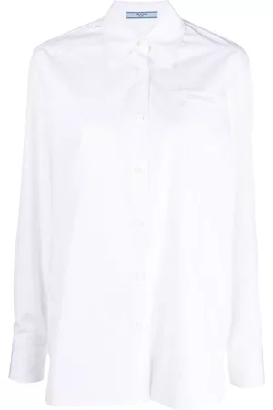 Prada Damen Blusen mit Stickerei - Hemd mit Logo-Stickerei