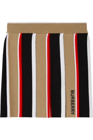 Burberry Gestreifter Rock mit Logo-Stickerei