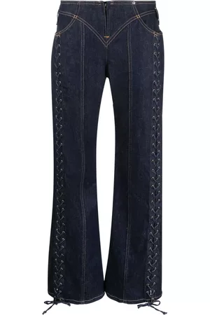 Jean Paul Gaultier Damen Straight Jeans - Tief sitzende Jeans