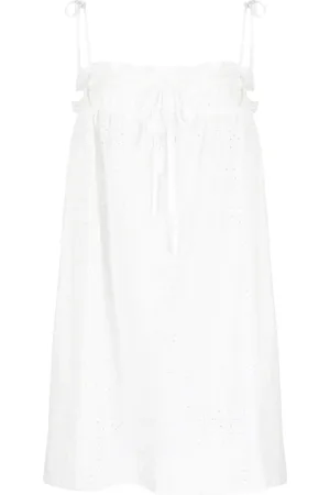 Ganni Minikleid mit Lochstickerei