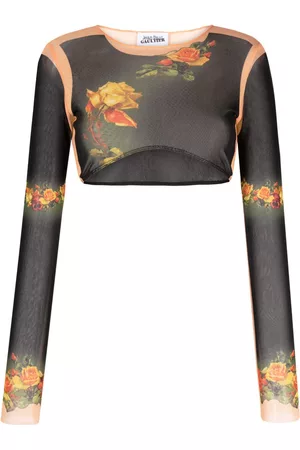 Jean Paul Gaultier Damen Shirts - Cropped-Oberteil mit Blumen-Print
