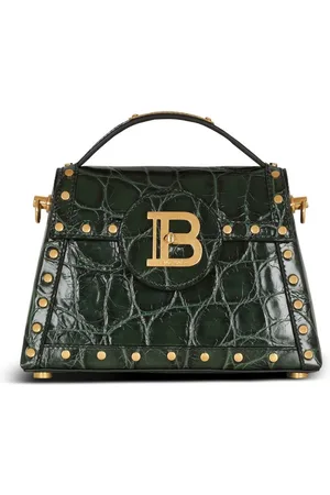 Balmain Schultertasche mit Kroko-Effekt