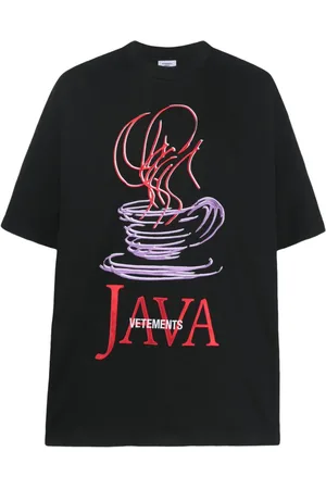 Vetements Java T-Shirt mit Logo-Stickerei