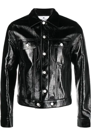 Courrèges Lederjacke mit Glanzoptik