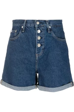 Calvin Klein Damen Cropped Jeans - Hoch sitzende Jeans-Shorts