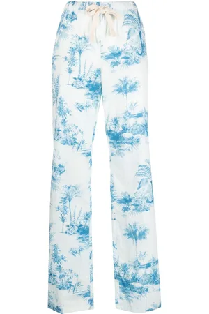 RED Valentino Ausgestellte Hose mit Palmen-Print