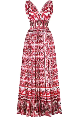 Dolce & Gabbana Damen Partykleider - Kleid mit Majolica-Print