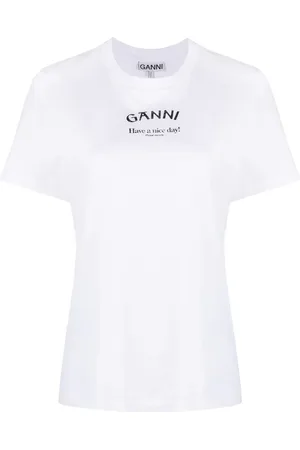 Ganni T-Shirt mit Logo-Print