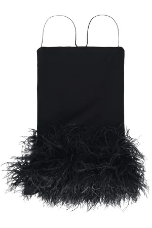 The Attico Minikleid mit Federn