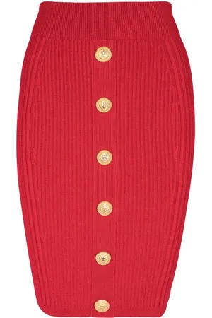 Balmain Bleistiftrock mit Zopfmuster
