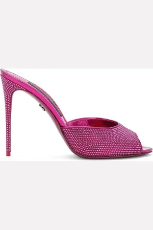 Dolce & Gabbana Strassverzierte Sandalen aus Satin