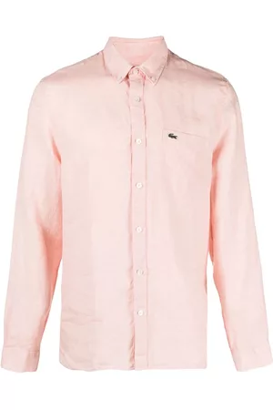 Lacoste Herren Freizeit Hemden - Leinenhemd mit Logo-Stickerei