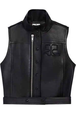 Courrèges Lederweste mit Logo-Prägung