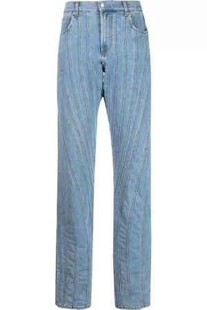MUGLER Damen Straight Jeans - Snow Spiral Jeans