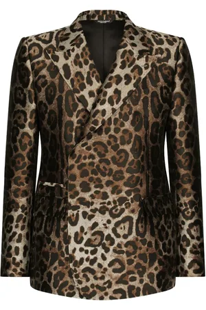 Dolce & Gabbana Doppelreihiger Anzug mit Leo-Print