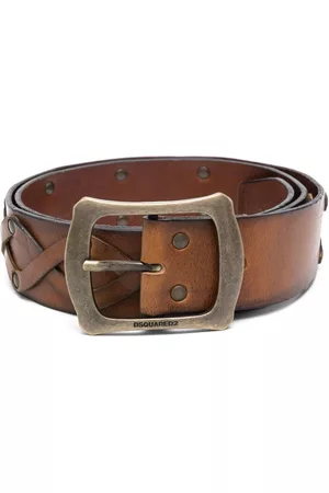 Dsquared2 Herren Gürtel - Woven-detail leather belt