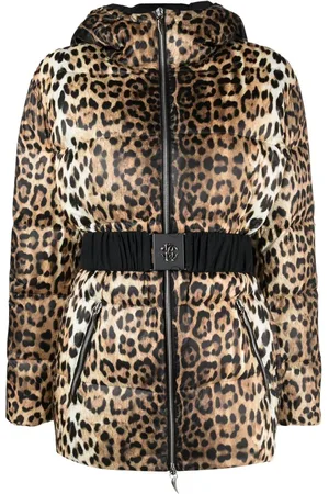 Roberto Cavalli Gefütterte Jacke mit Leoparden-Print