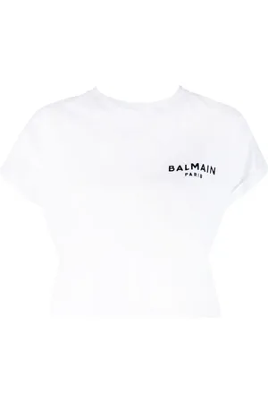 Balmain Cropped-T-Shirt mit Logo