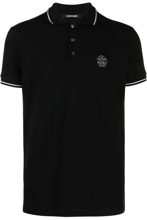 Roberto Cavalli Poloshirt mit Mirror Snake-Stickerei