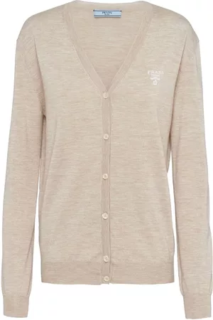 Prada Damen Bouclé Strickjacken - Cardigan mit Knöpfen