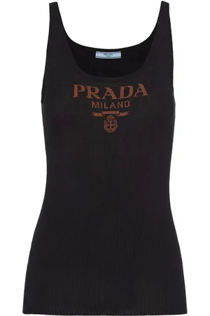 Prada Seidentop mit Logo-Print