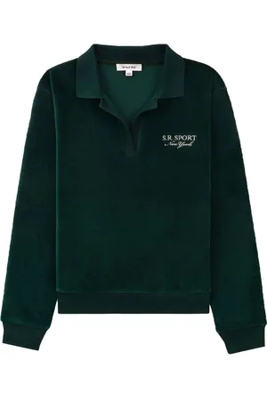 Sporty & Rich Poloshirt in Samtoptik mit Logo