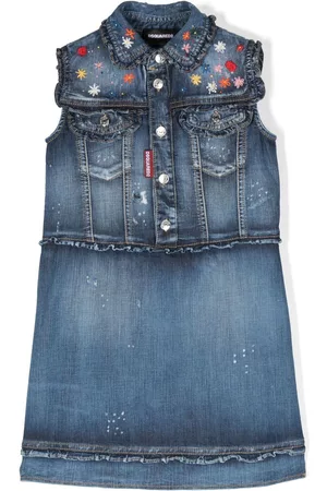 Dsquared2 Mädchen Jeanskleider - Jeanskleid mit Stickerei