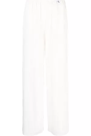 Calvin Klein Damen Weite Hosen - Cropped-Hose mit weitem Bein