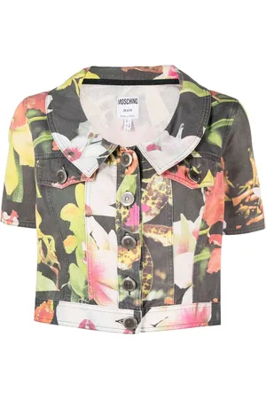 Moschino Cropped-Jacke mit Blumen-Print