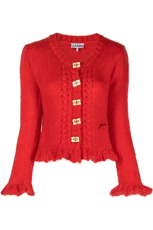 Ganni Cardigan mit Knitteroptik