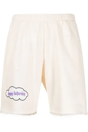 Natasha Zinko Shorts mit "Happy Saturday"-Print