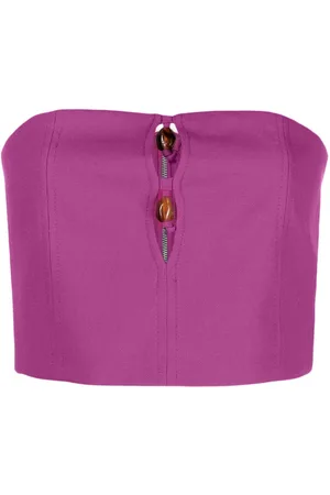 Ganni Cropped-Oberteil mit Perlen